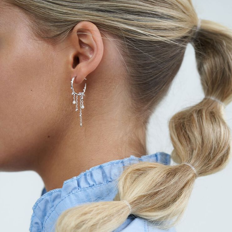 Jungle Ivy pearl hoops