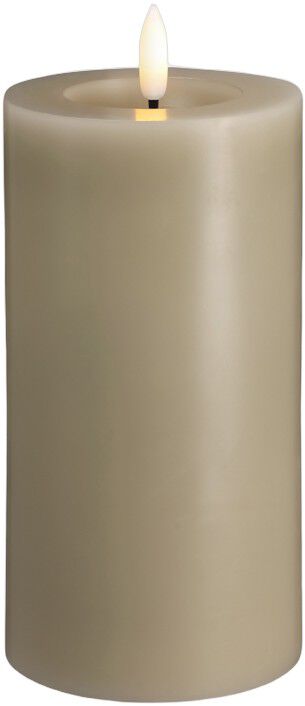 Moods & More - LED Pillar Candles, Silk, Melted, Kit grey, 74x150 mm