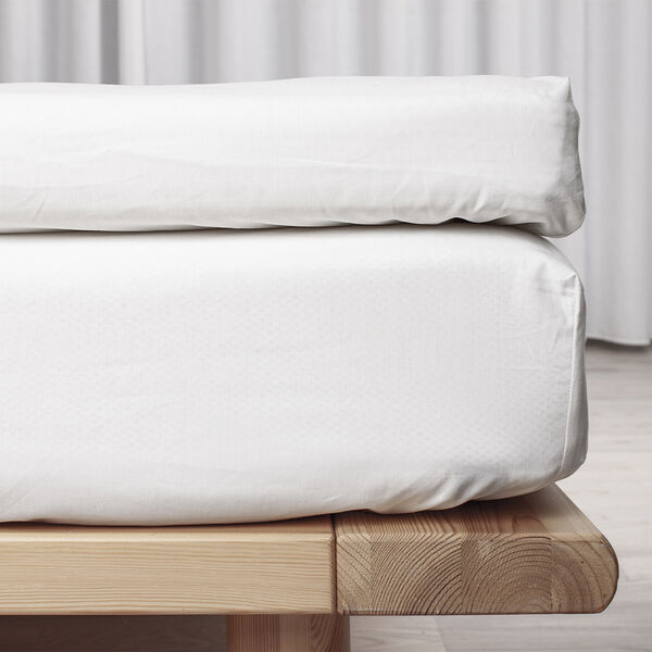 Økologisk kuvertlagen, percale - GOTS, hvid