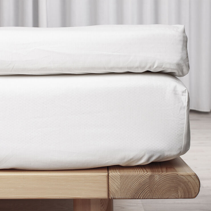 Økologisk kuvertlagen, percale - GOTS, hvid