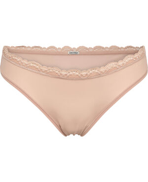 Lace Waistband Microfibre Thong