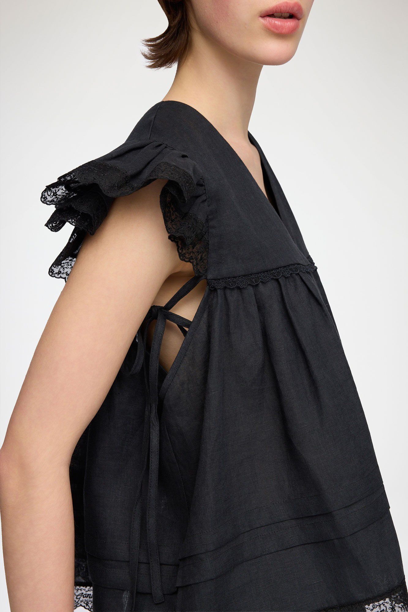 Light Linen Angel Sleeve Blouse