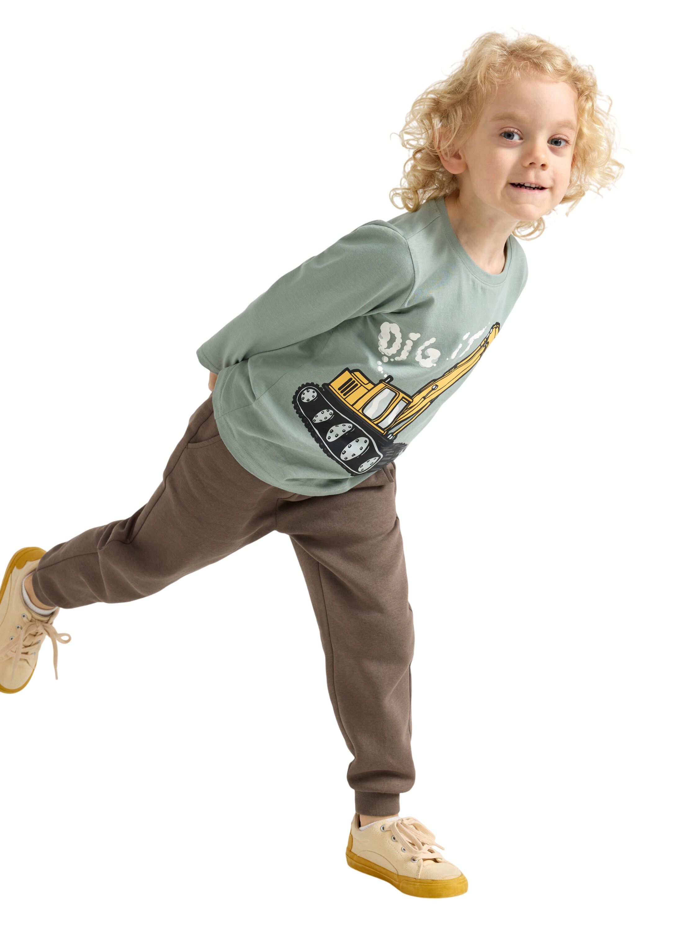 Long-sleeved top in soft cotton jer