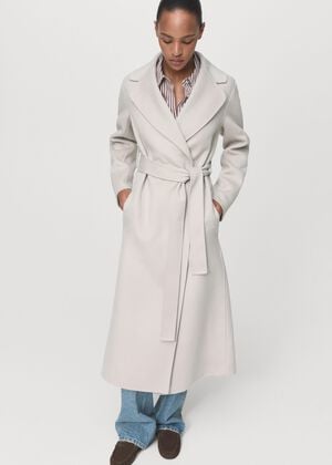 Wool coat with handmade belt