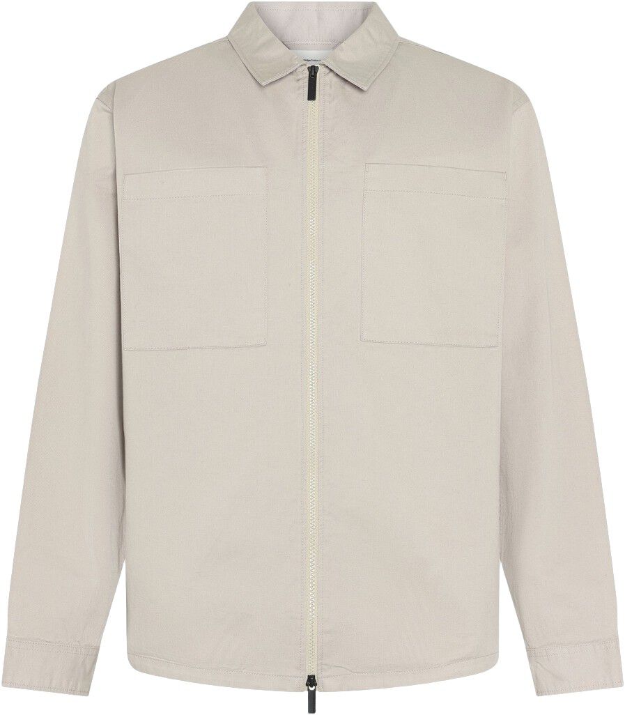Twill zip overshirt