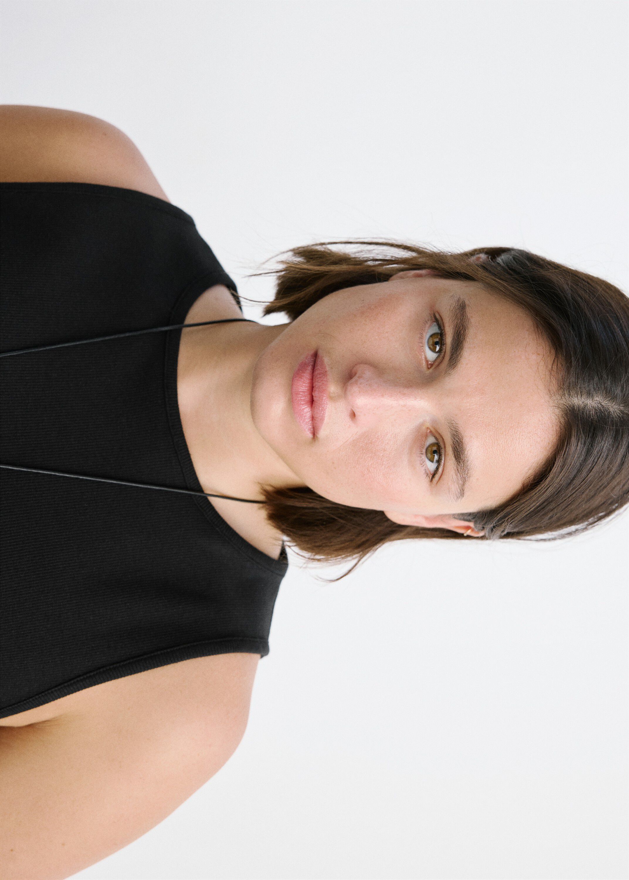 Ribbed cotton-blend top