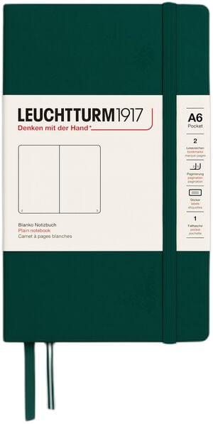 LT1917 Notesbog A6 Blank HC - Forest Green 370297