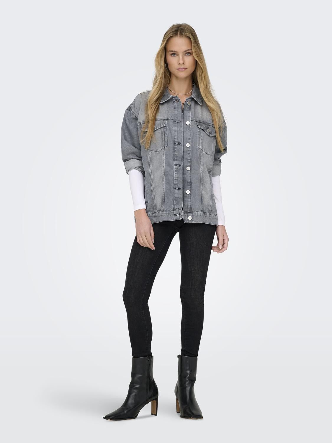 ONLOCEAN L/S OVERSIZE JKT GREY DNM