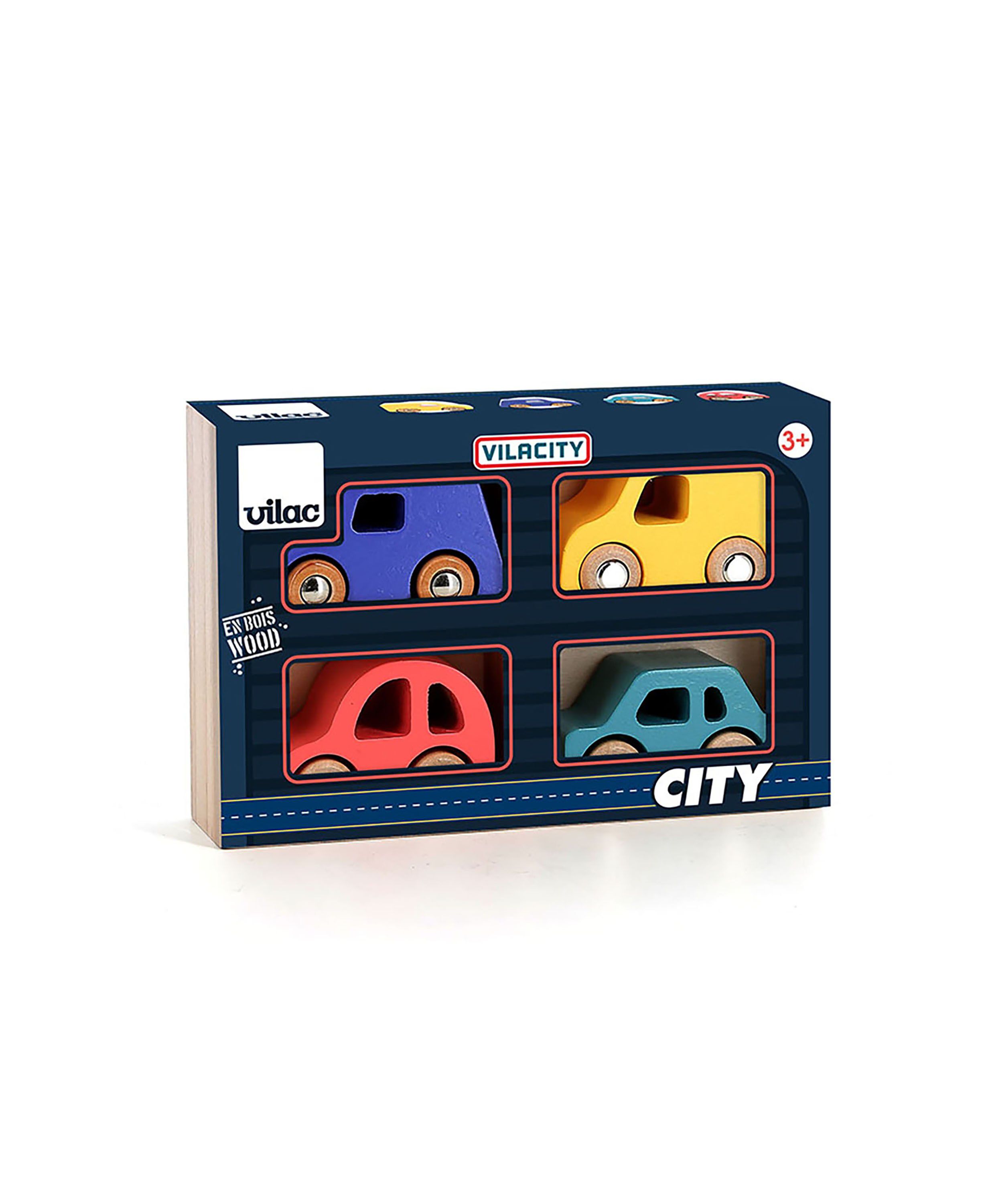 Vilac - By biler - S&aelig;t med 4