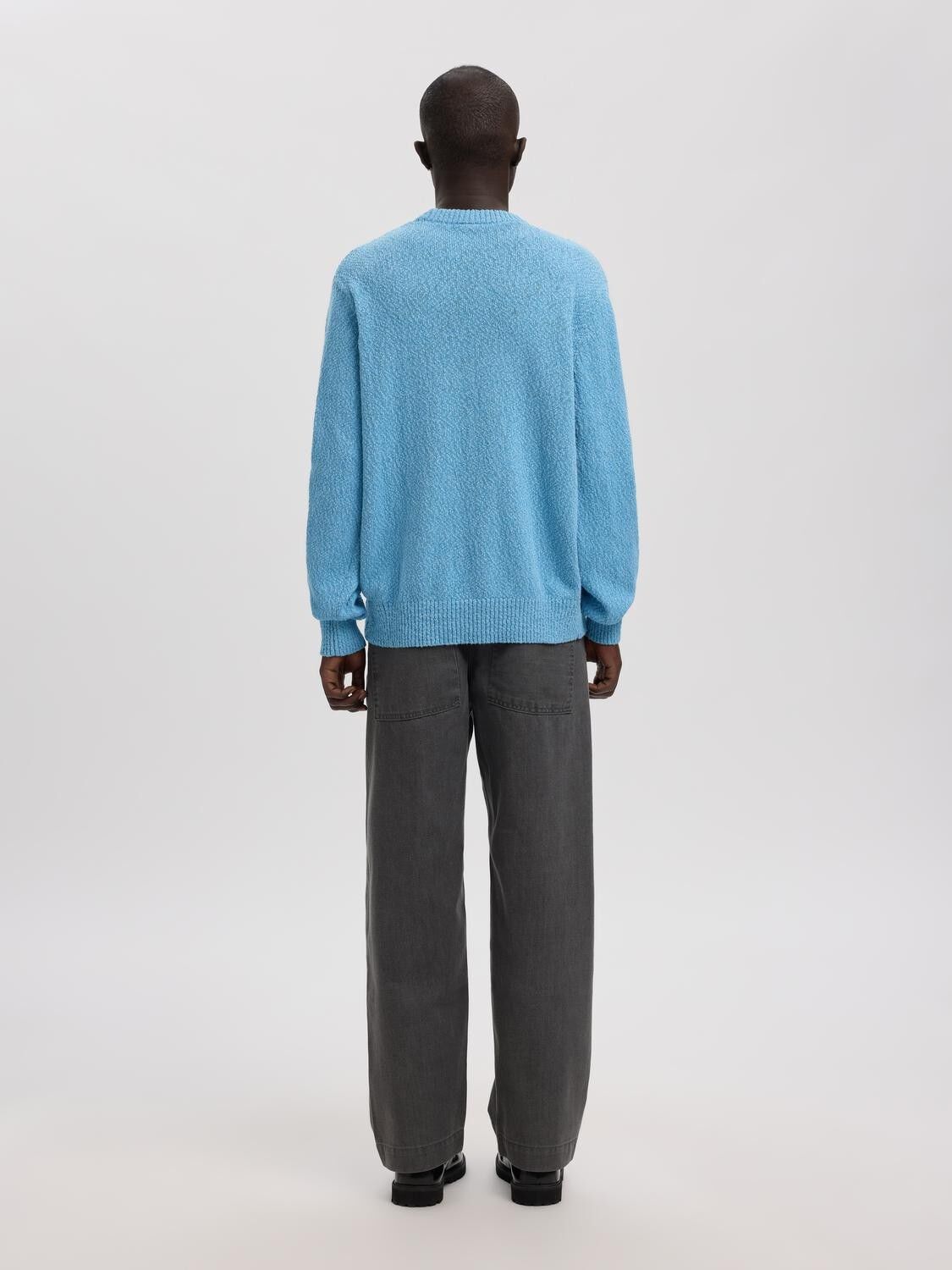 Anrragi Boucle Ls Knit Crew Neck