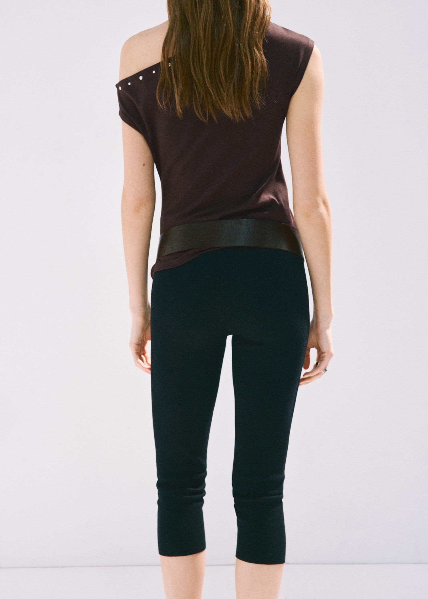 Asymmetric studded T-shirt