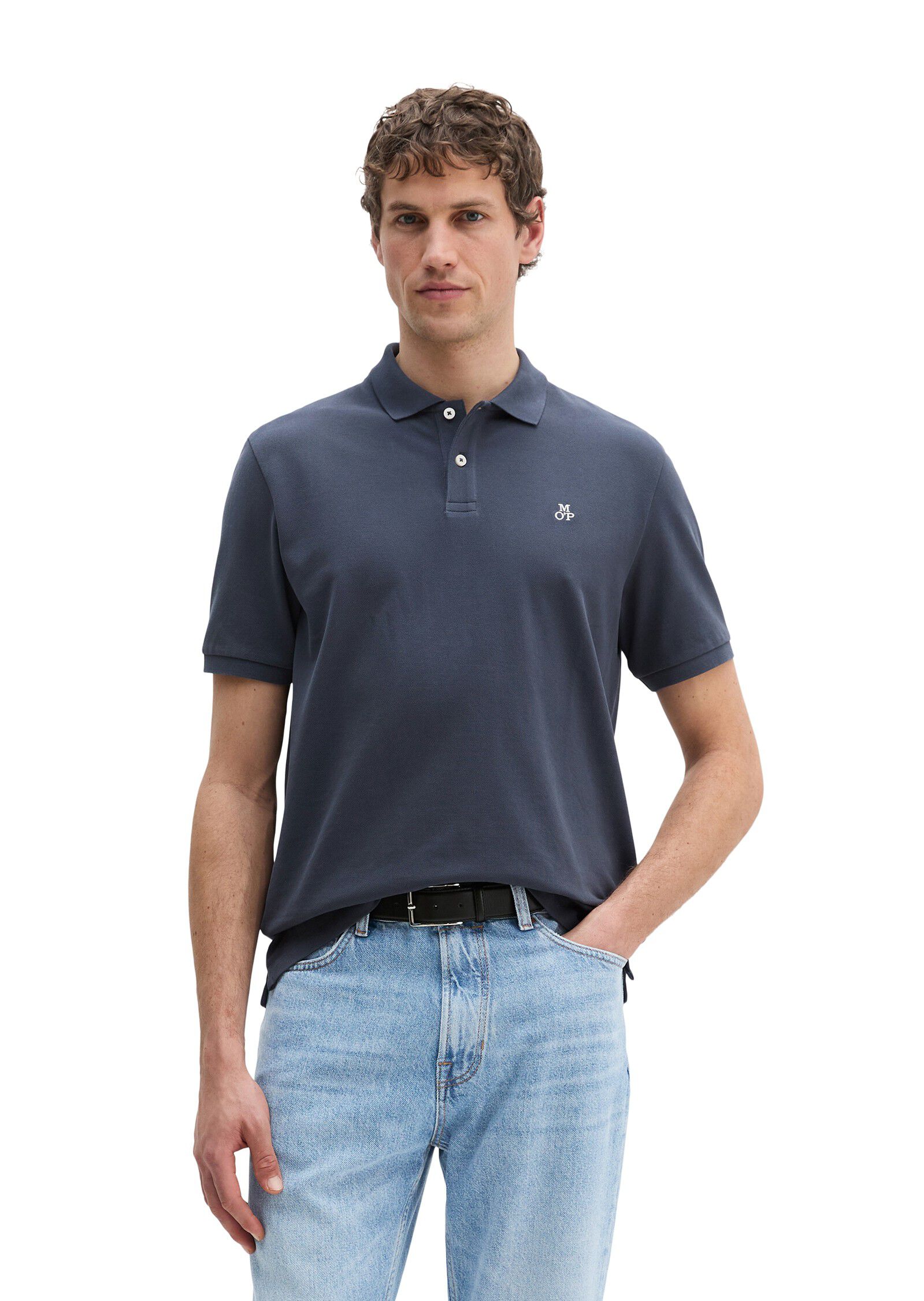 Polo shirt, short sleeve, button pl