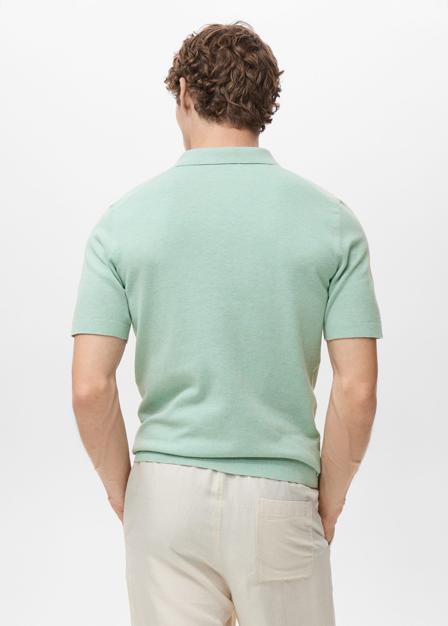 Fine-knit cotton polo shirt
