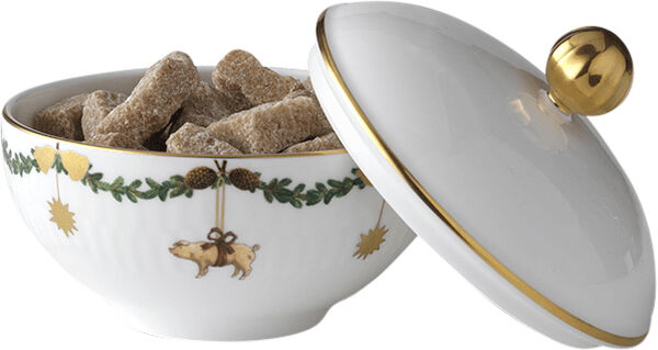 Star Fluted christmas sockerskål med lock 15 cl