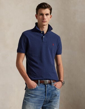 Custom Slim Fit Mesh Polo Shirt