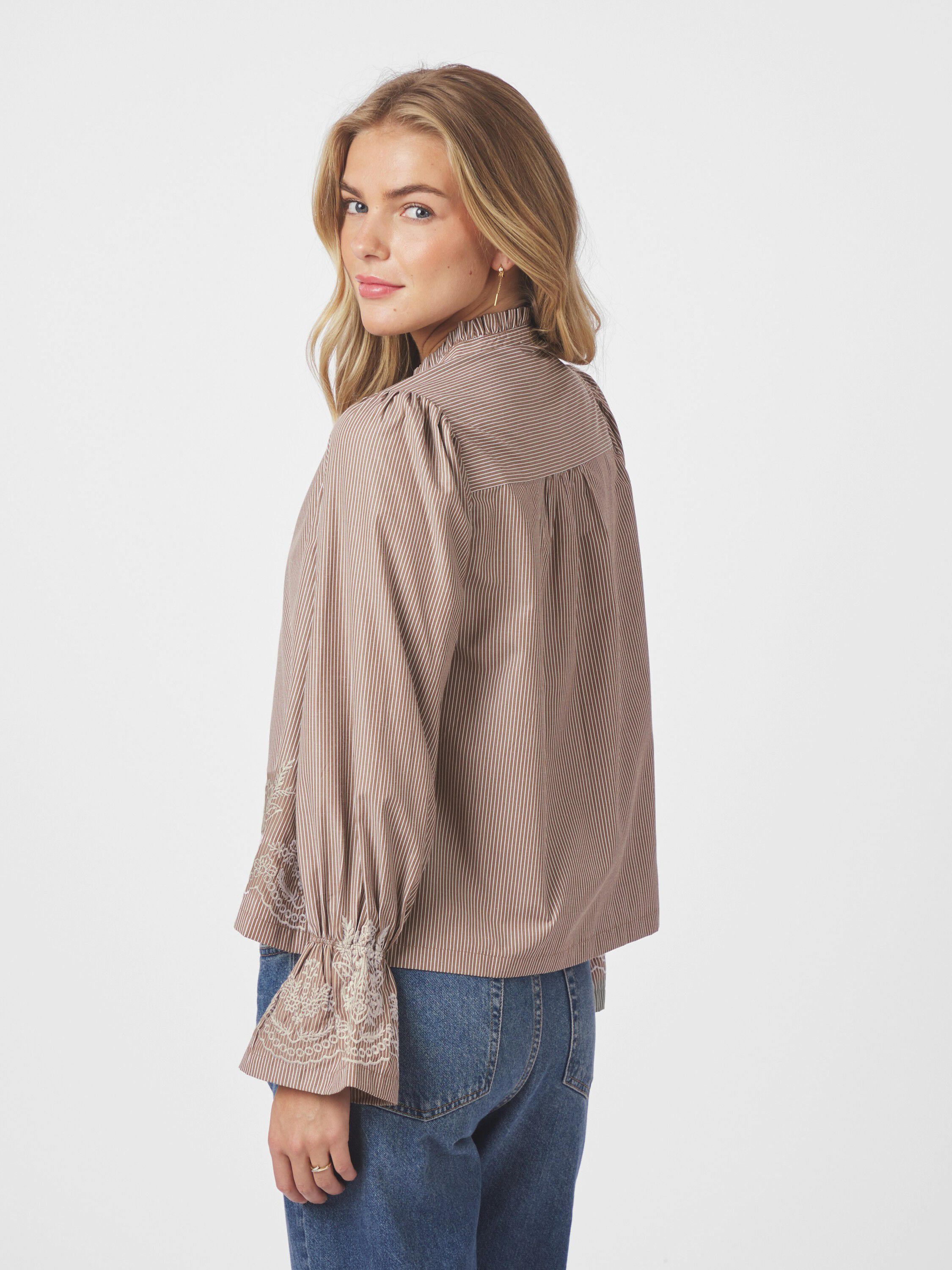 Amara Striped Emb Blouse