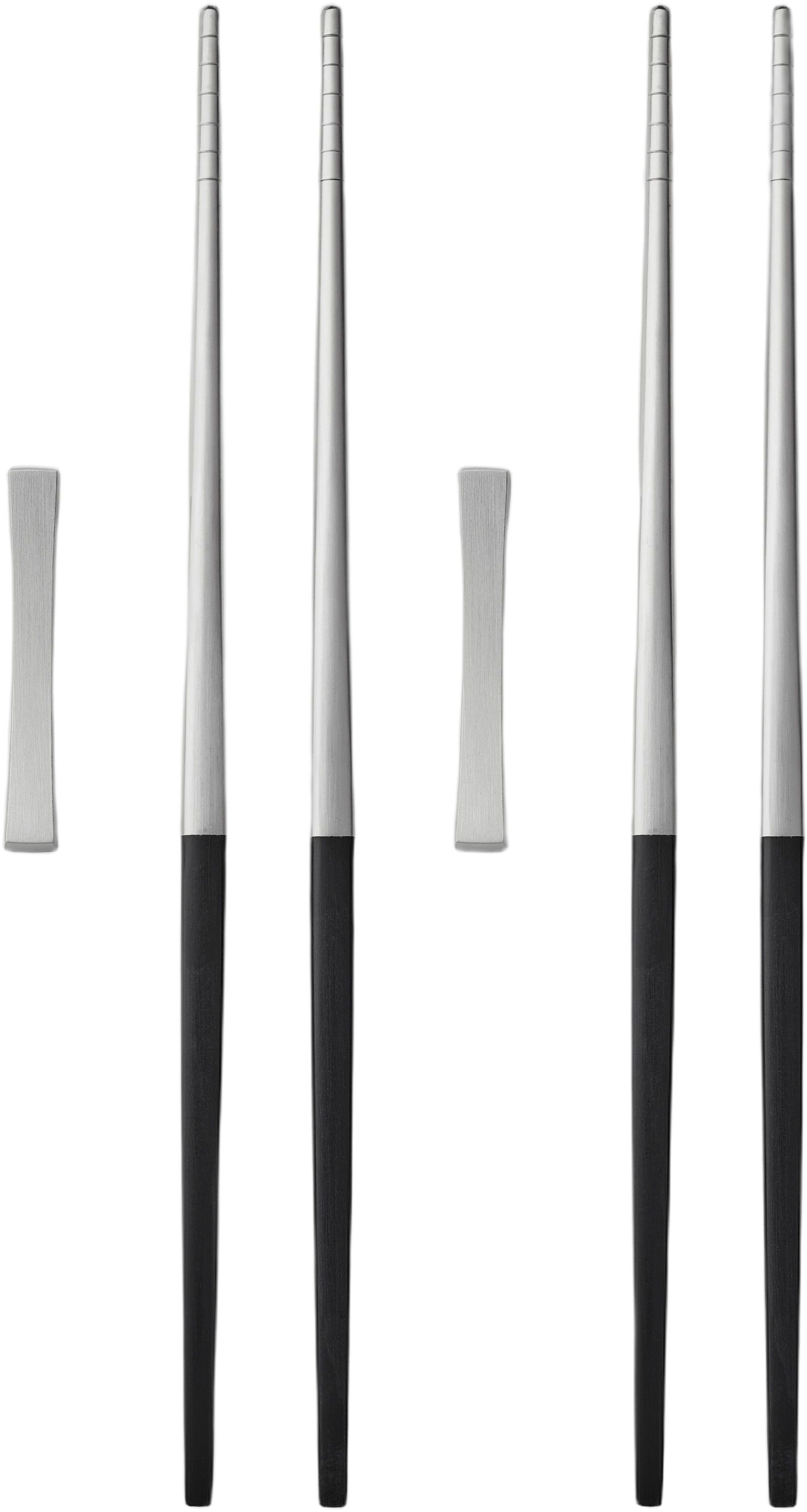 &Auml;tpinnar-set Focus de Luxe 23 cm 6 delar Svart/Matt st&aring;l