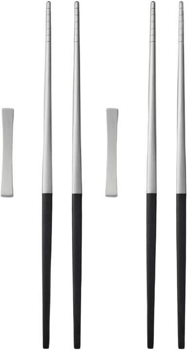 Ätpinnar-set Focus de Luxe 23 cm 6 delar Svart/Matt stål