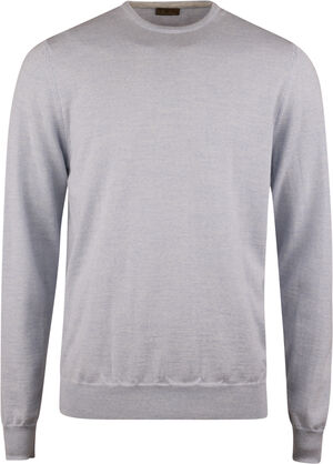 Sweater Knitted Crew Neck With Patch Merino Wool