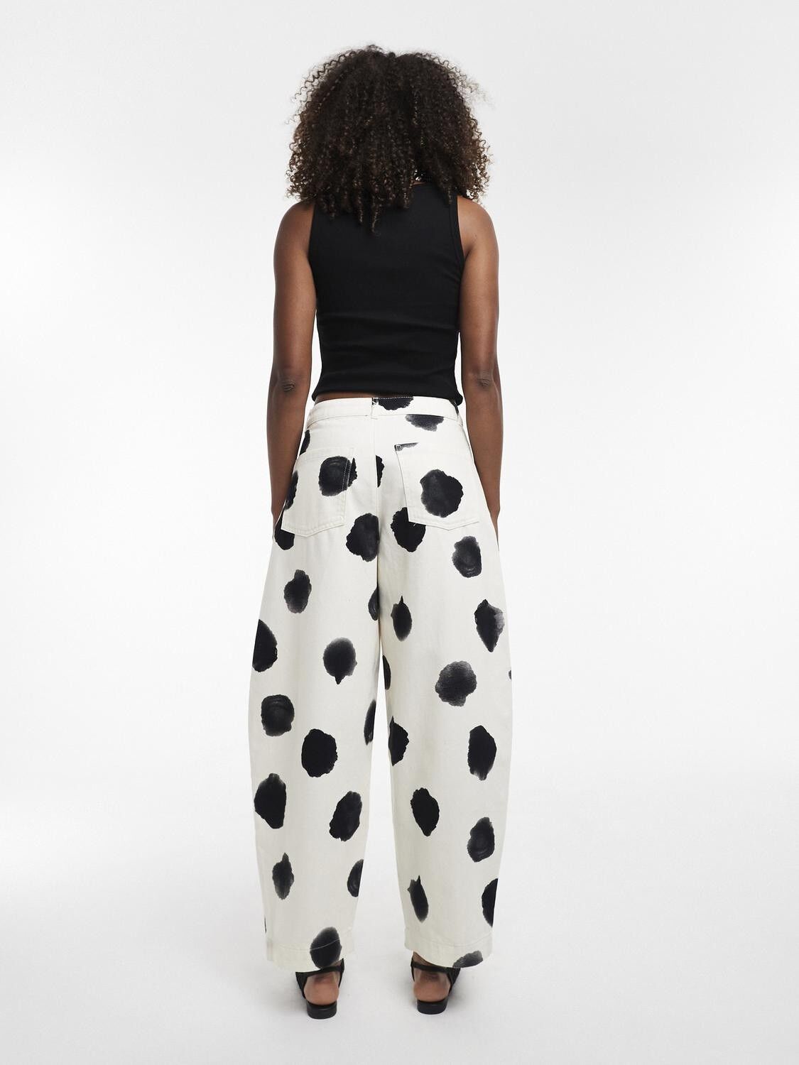 Tsyara Hr Dot Barrel Trousers Wvn