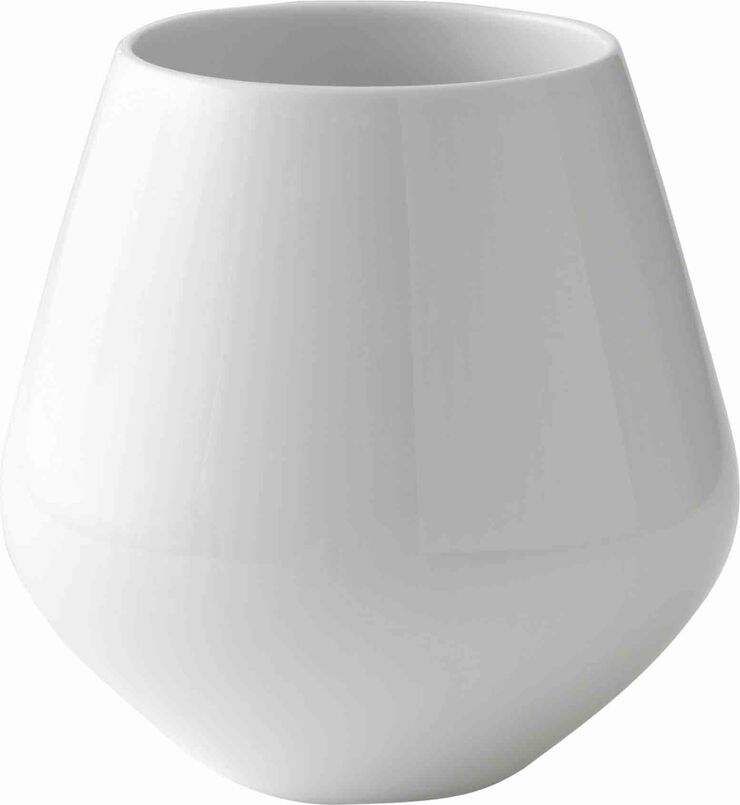White Fluted vas 15 cm