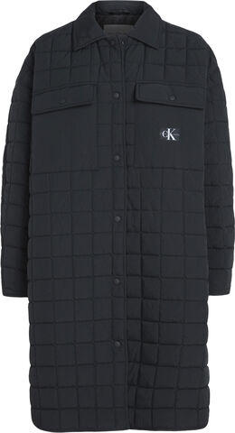 Quilted long utility coat