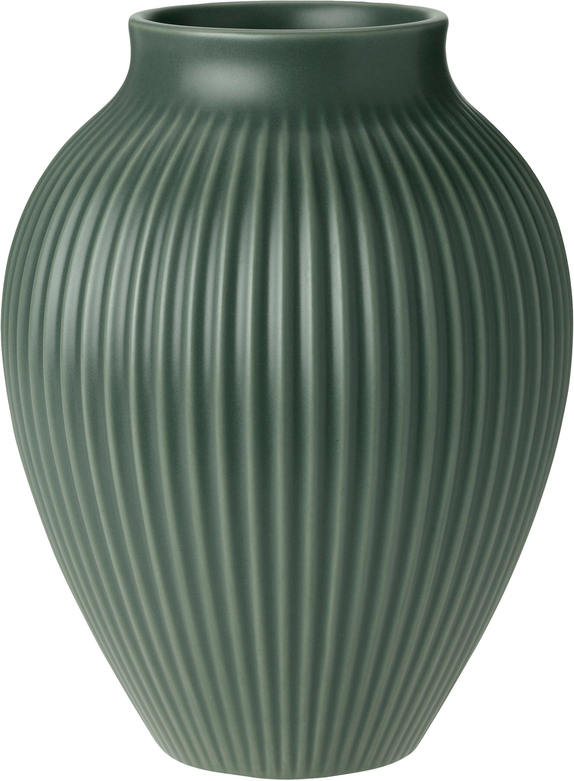 Knabstrup vas H 20 cm ripple mat celadon green