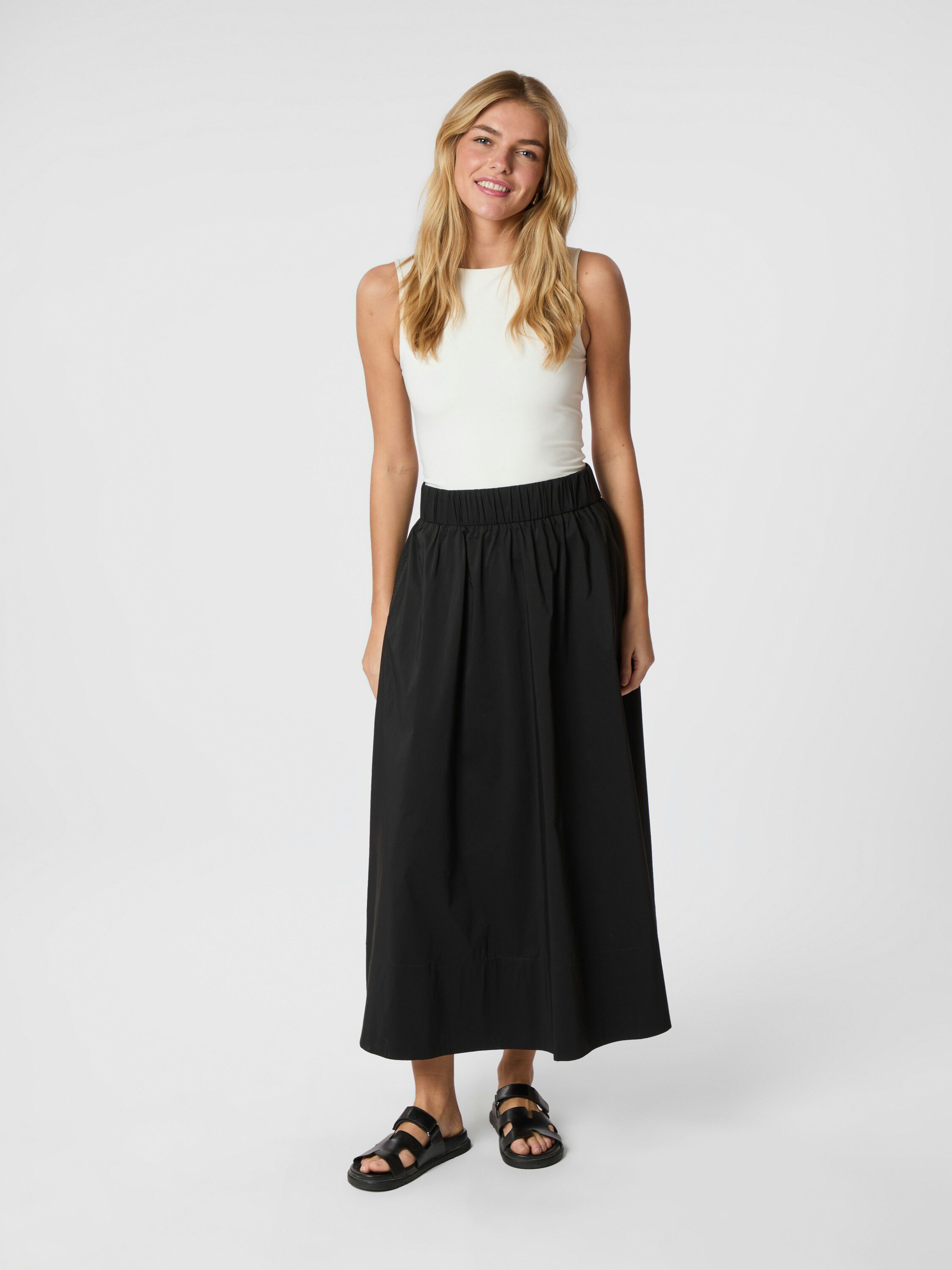 Yara Long Poplin Skirt