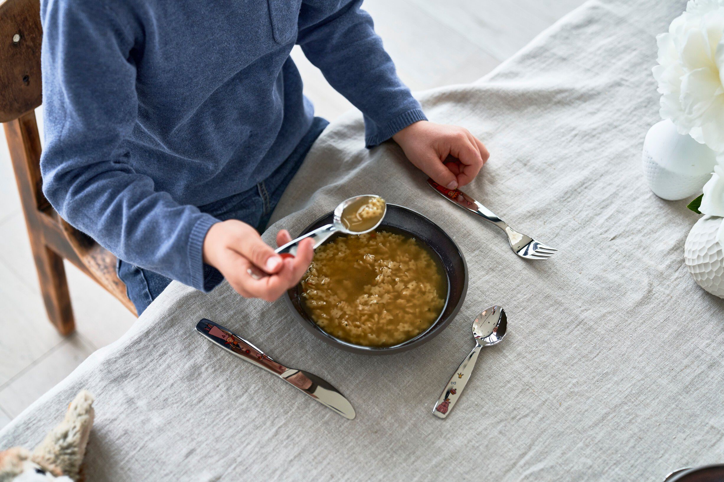 Prinsesse Emilie 4-st, Set med barnbestick, Silver