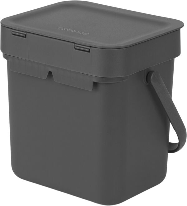 Affaldsspand m/låg sort. kon. 3 ltr