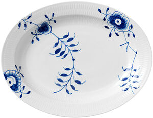 Blue Fluted Mega fat oval 36,5 cm