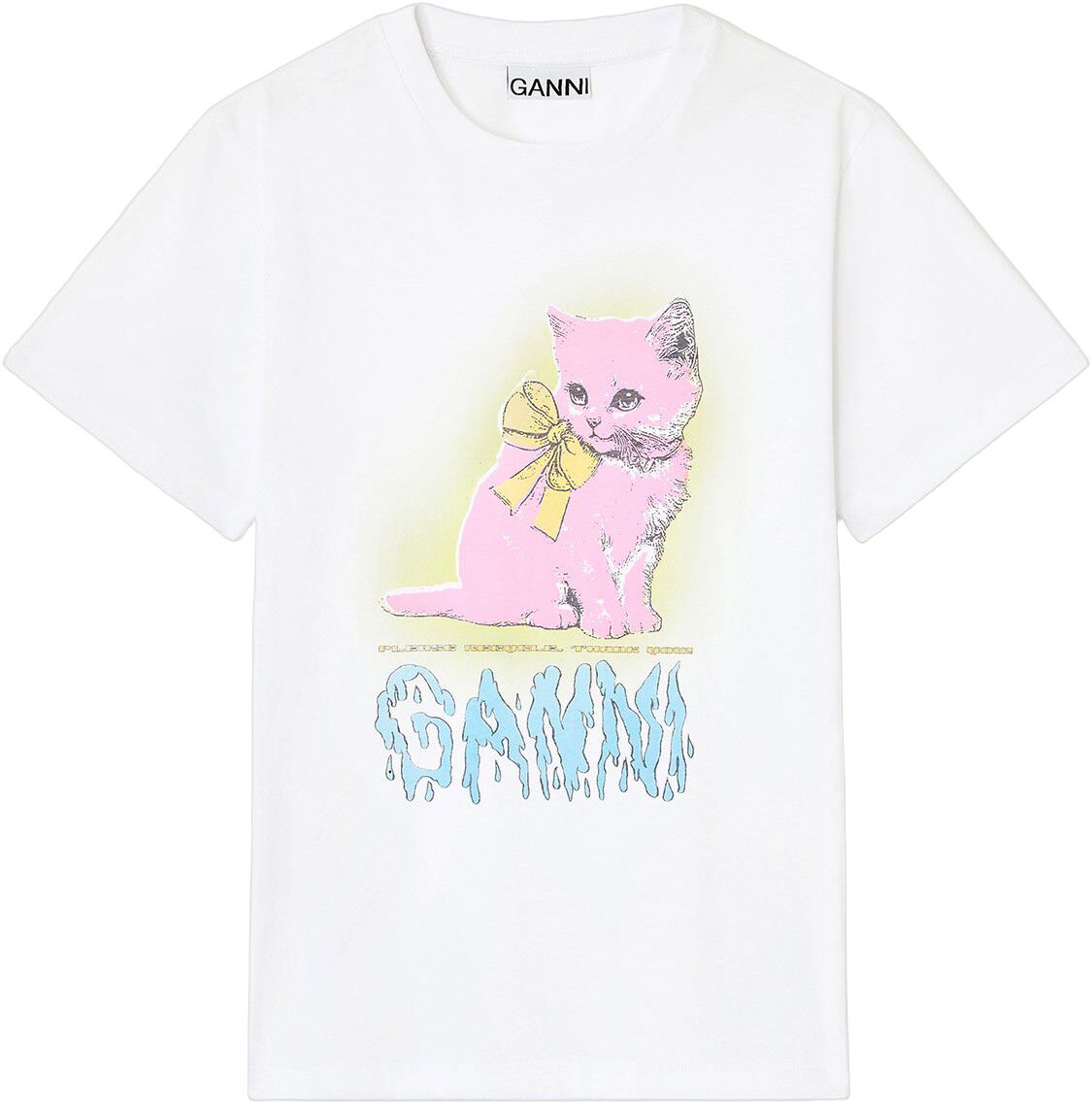Basic Cotton Jersey Neon Kitty T-sh