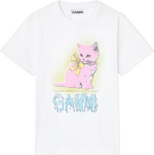 Basic Cotton Jersey Neon Kitty T-sh