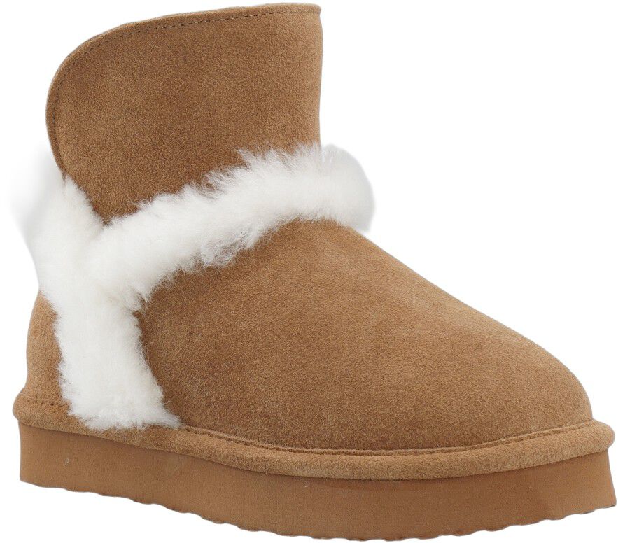 BIASNOW Flatform Fur Ankle Boot Suede