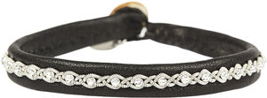 Malin Facet Silver Beads Black 17 cm