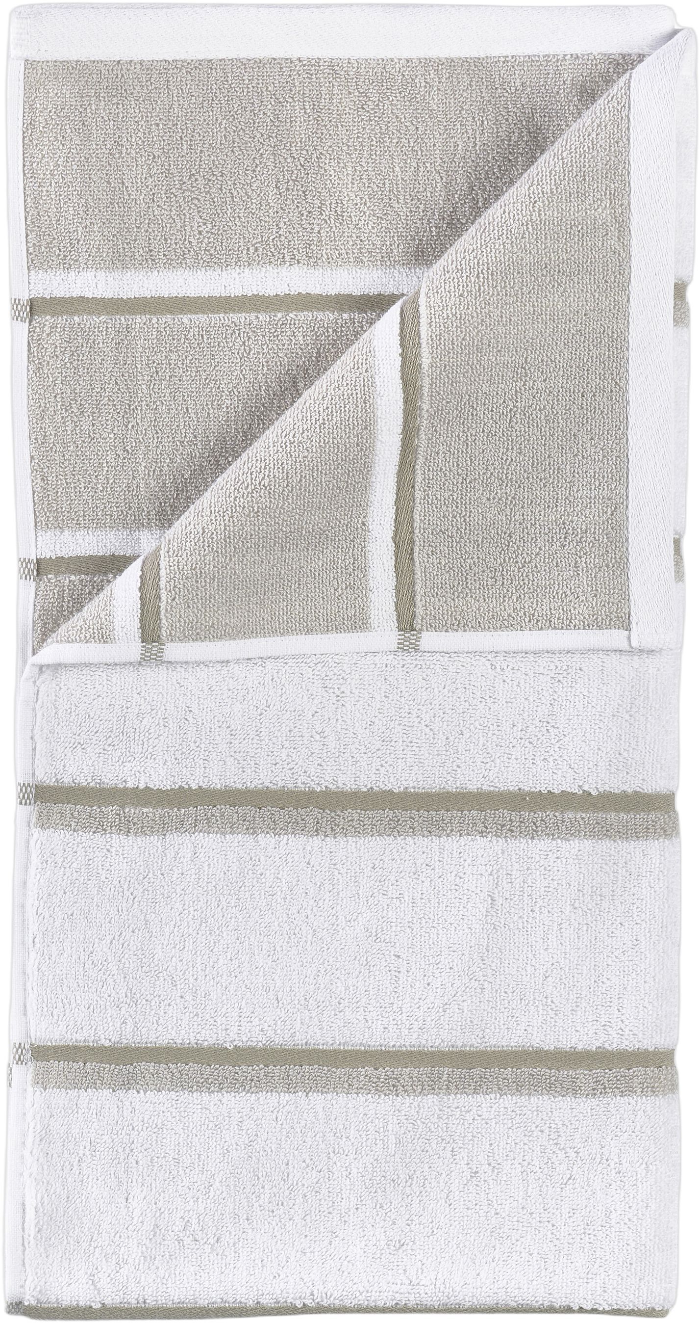 Handduk Sauna 50x100 White/Soft Grey/Eucalyptus