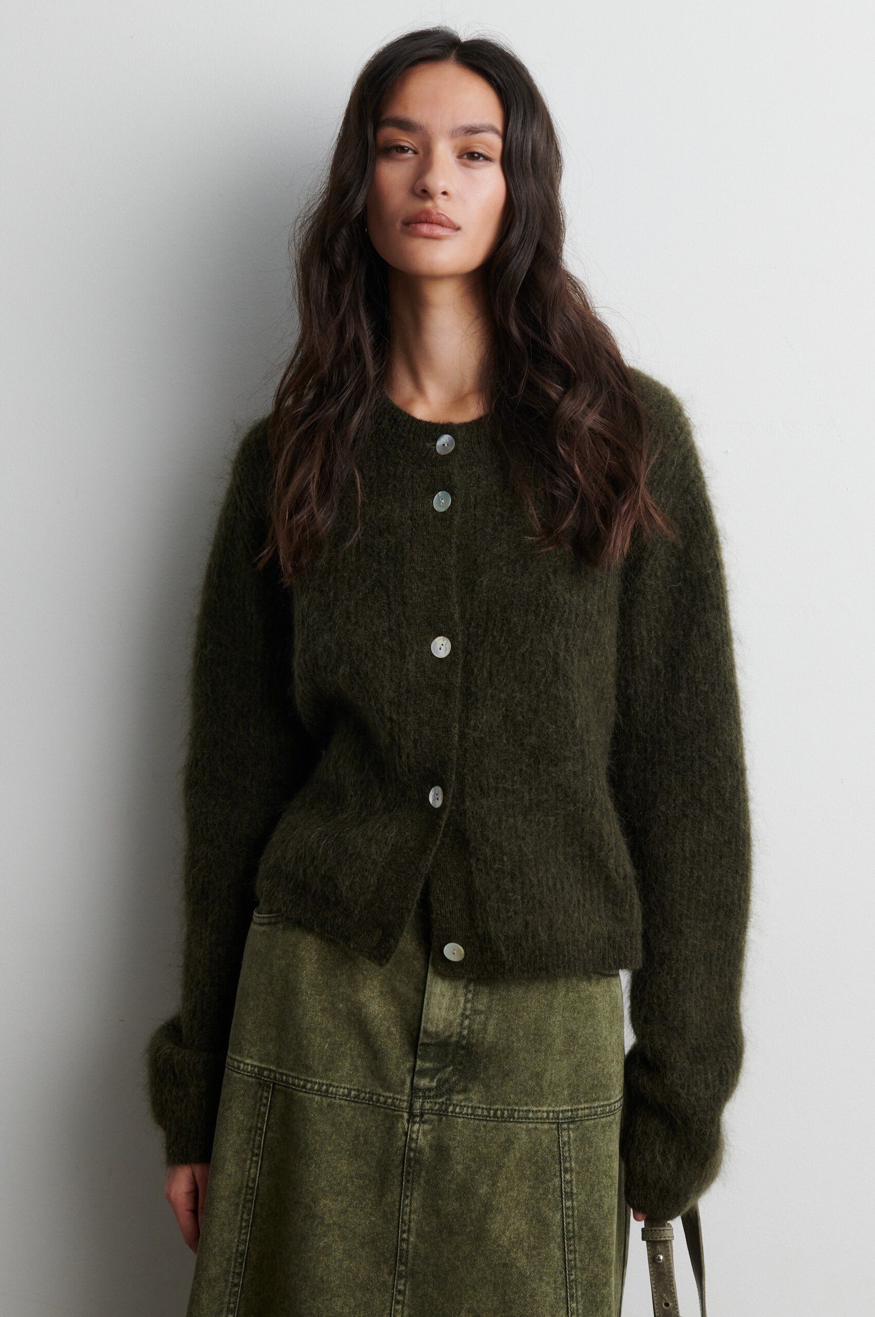 Andrea Knit Rib LS Cardigan