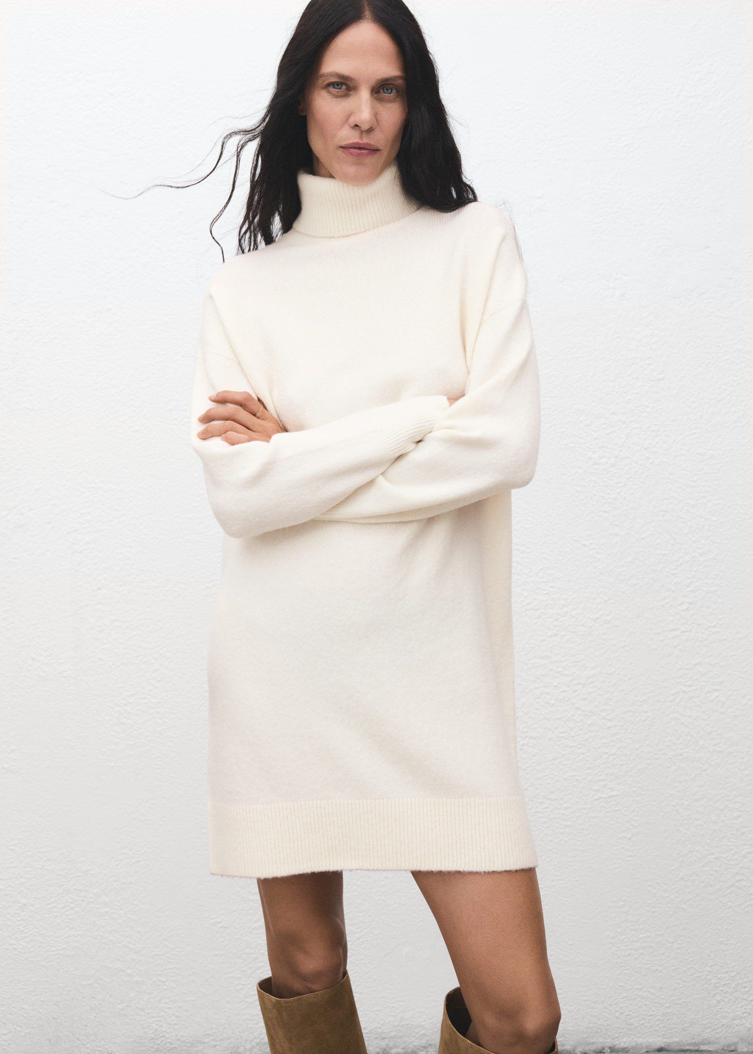 Knitted turtleneck dress