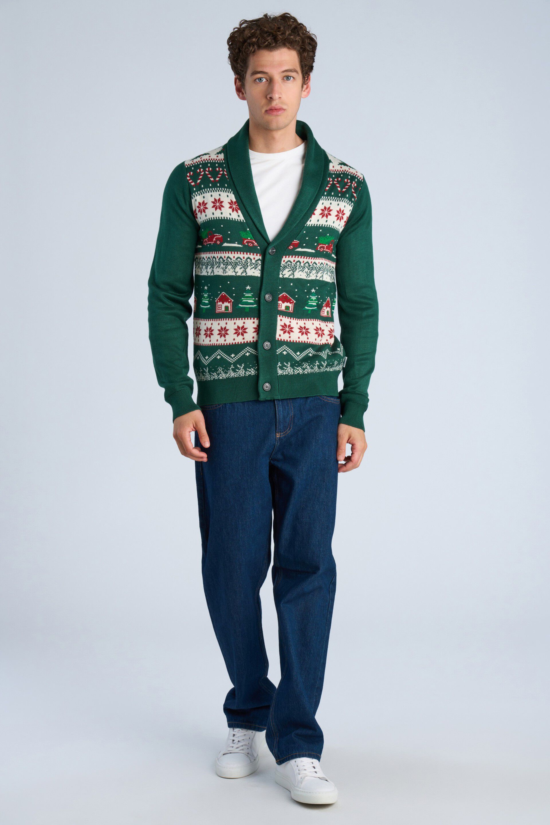 Xmas shawl collar cardigan