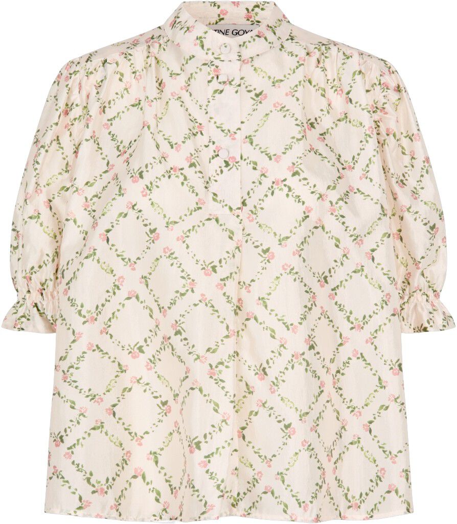 2519 Flat Texture Viscose, Gathered Top