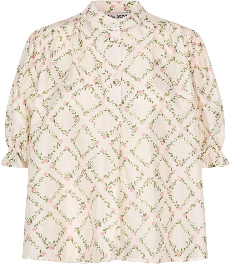 2519 Flat Texture Viscose, Gathered Top