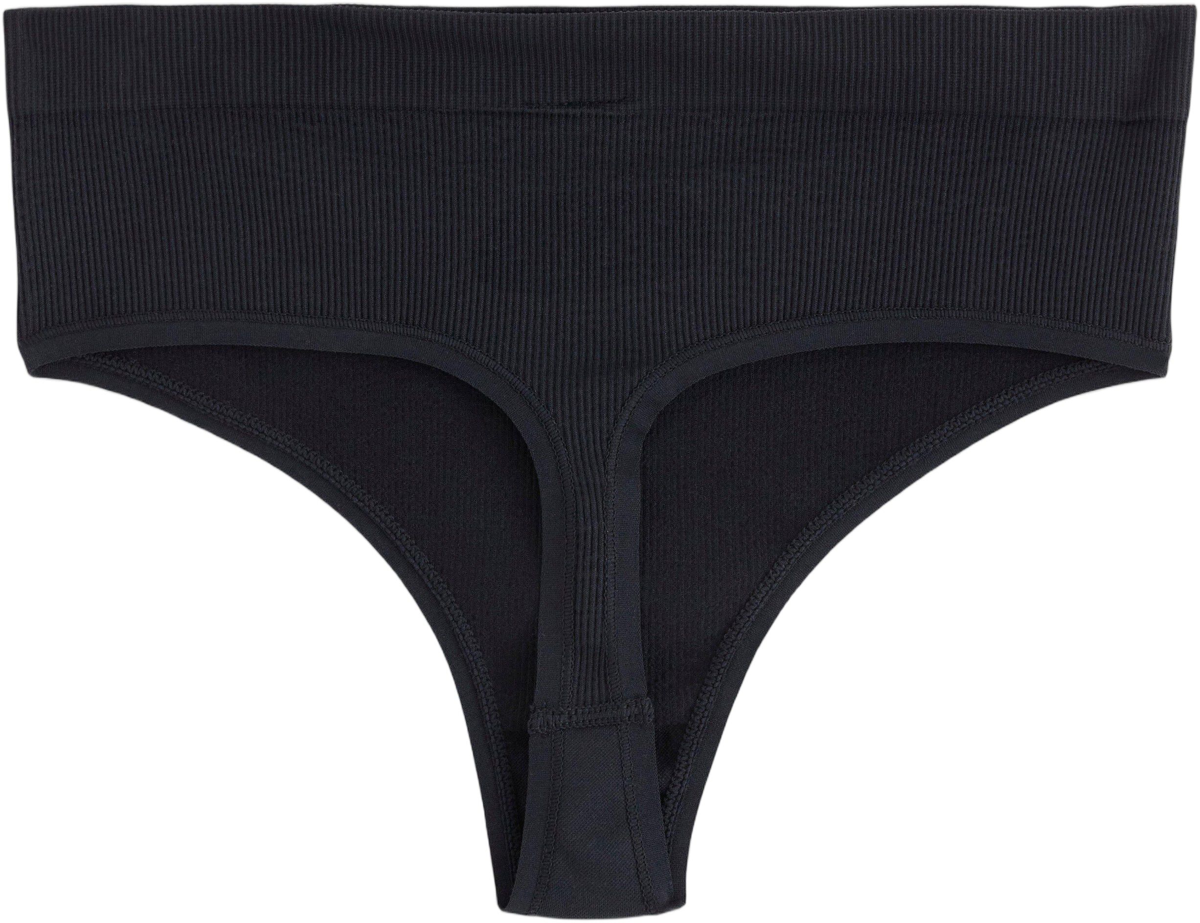 Ribbade string utan s&ouml;mmar med h&ouml;g midja