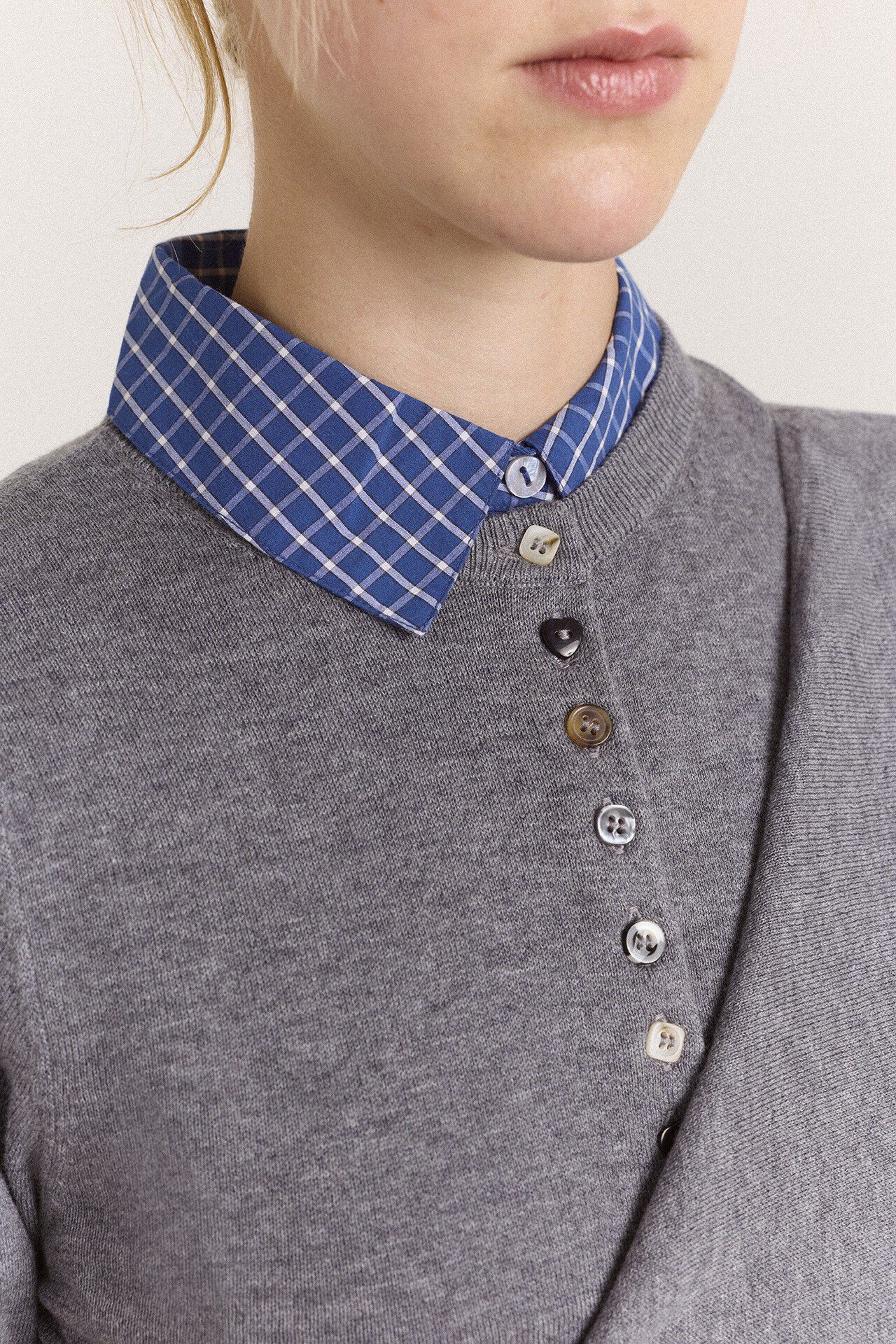 VENNA WRAP MERINO WOOL BLEND CARDIGAN - GREY