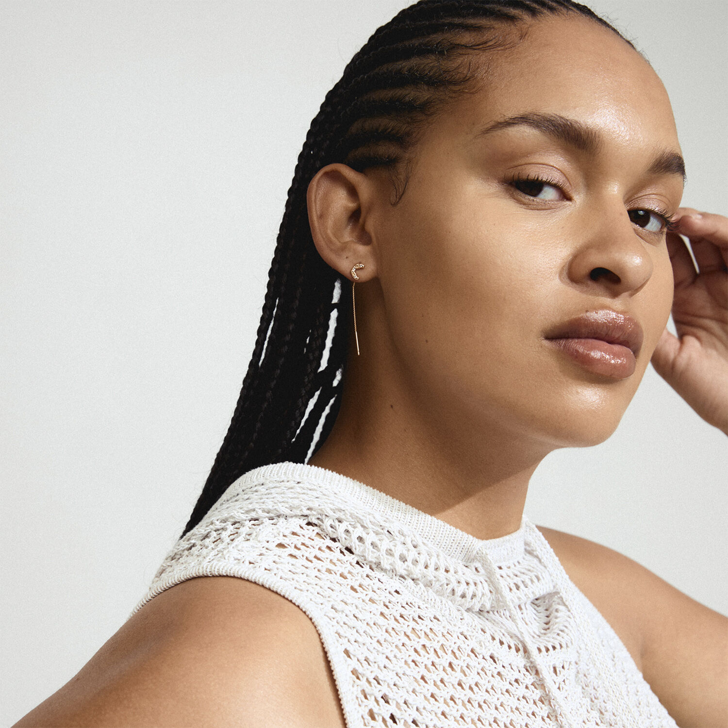 KORA moon chain earrings gold-plated