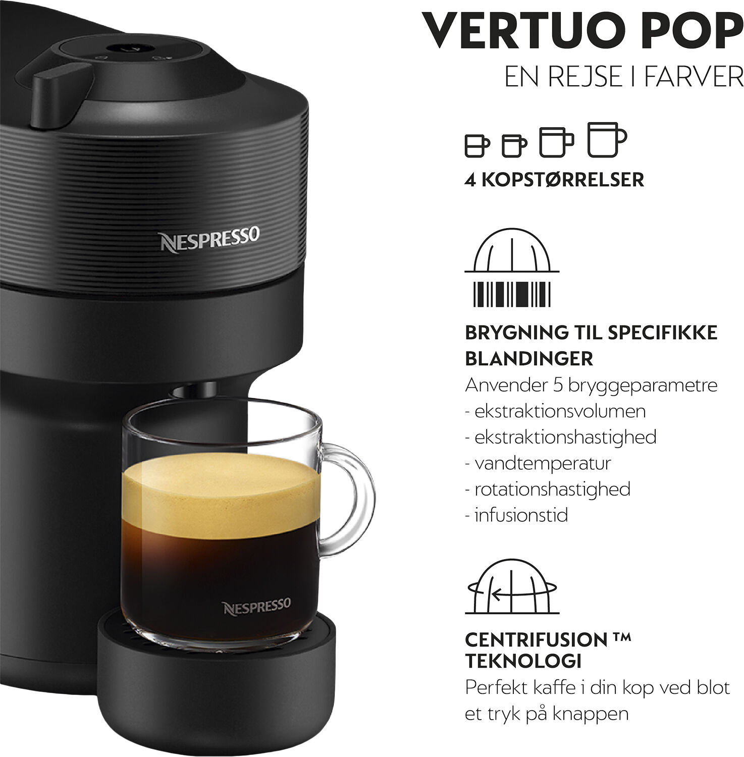 Nespresso Vertuo Pop coffee machine fraDeLonghi, Liquorice Bl