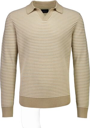 Recycled v-neck polo knit L/S