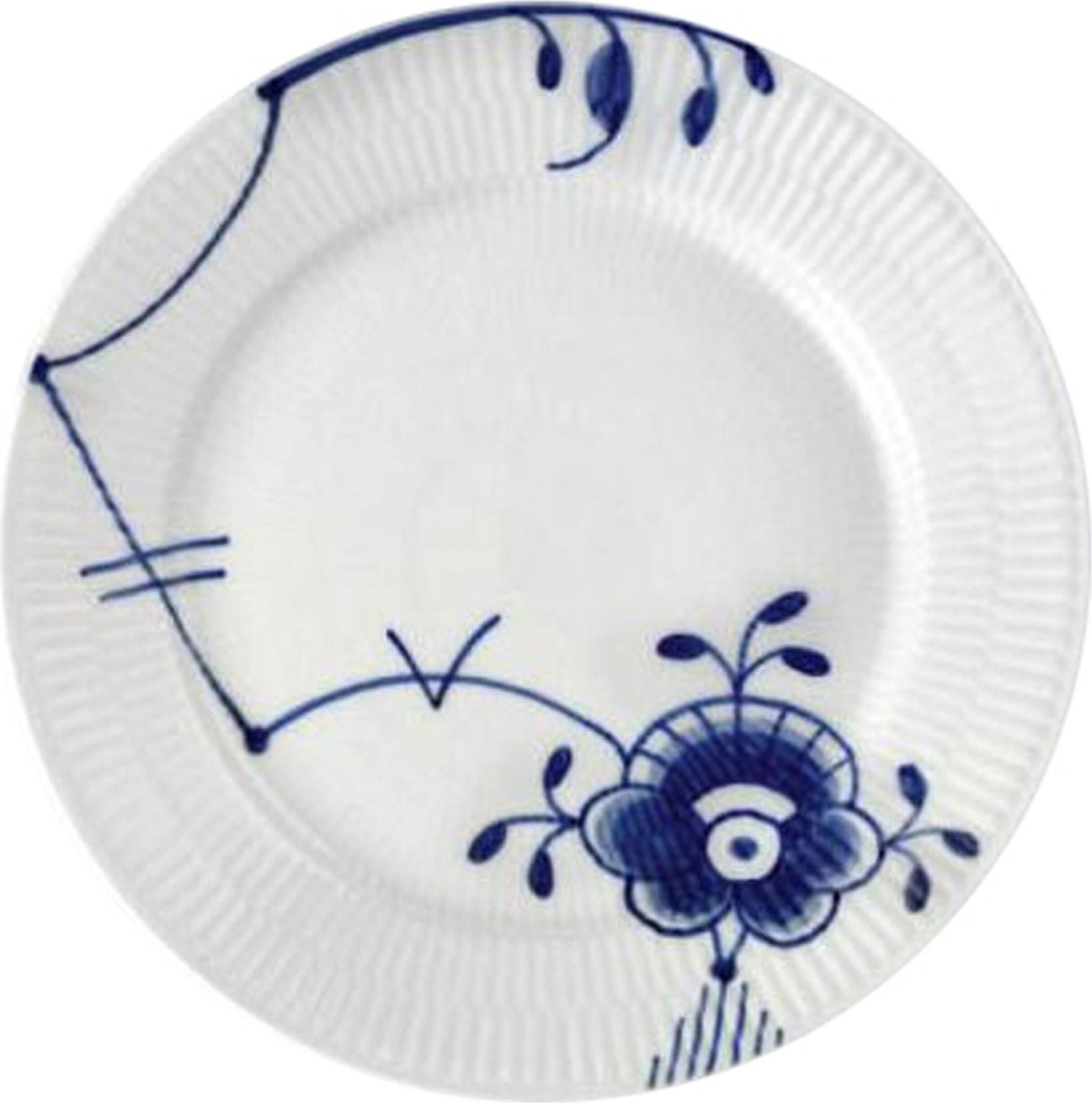 Blue Fluted Mega 22 cm tallrik dekor nr. 6