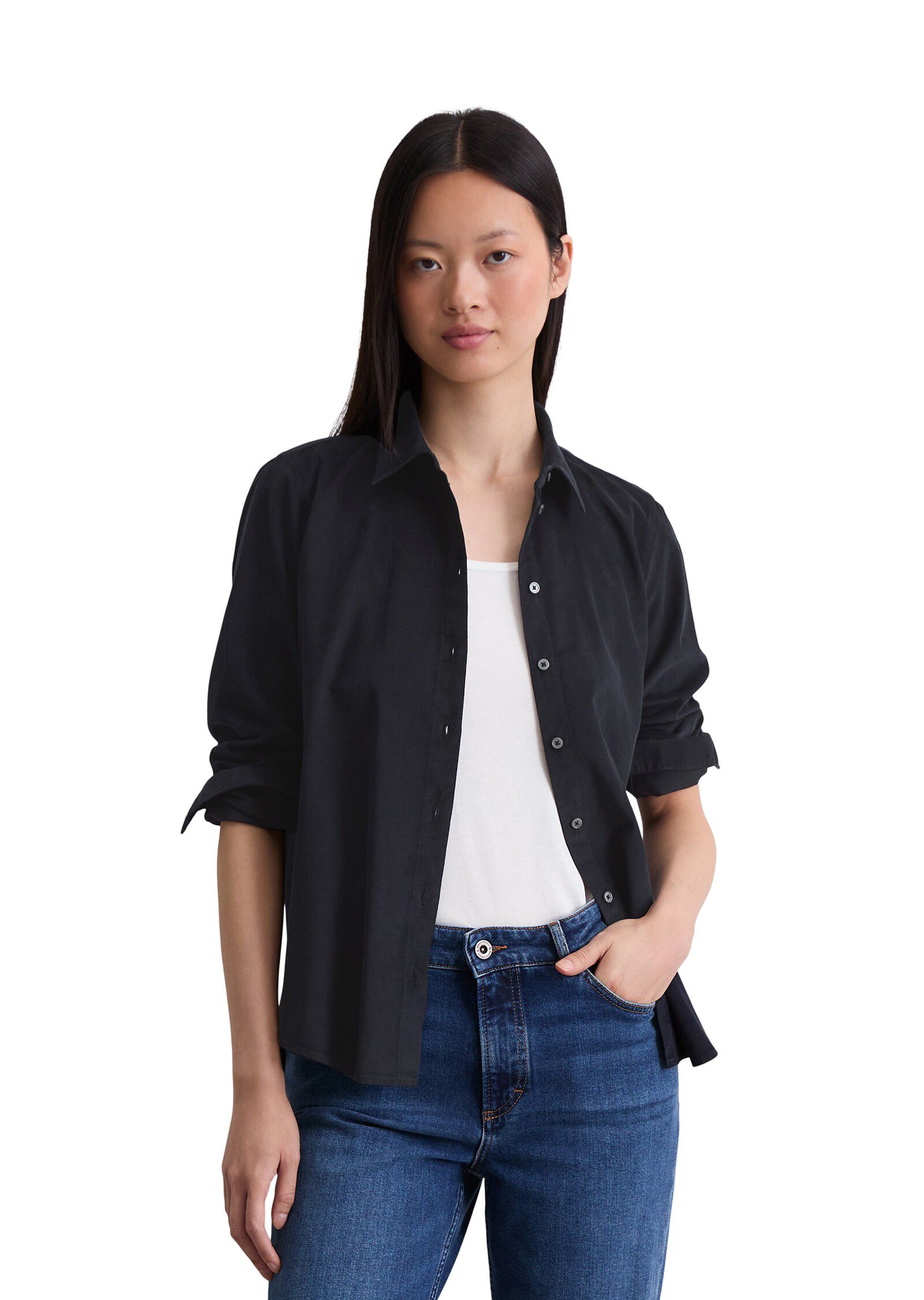 Blouse, kent collar, long sleeve, c