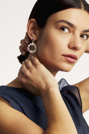CRISSTY Large Crystal Hoop Drop ear
