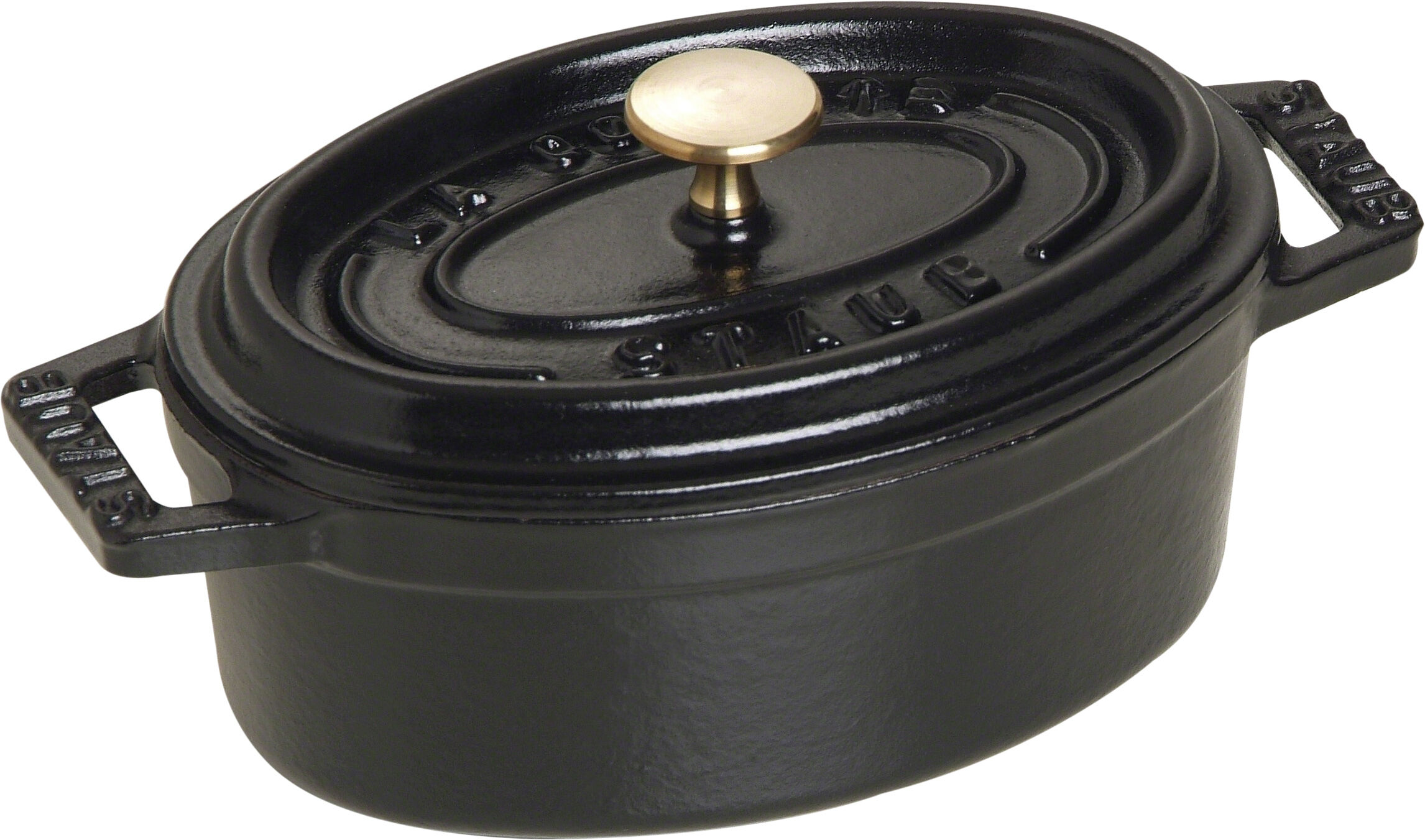 Minigryta 11 Svart Oval Gjutj&auml;rn